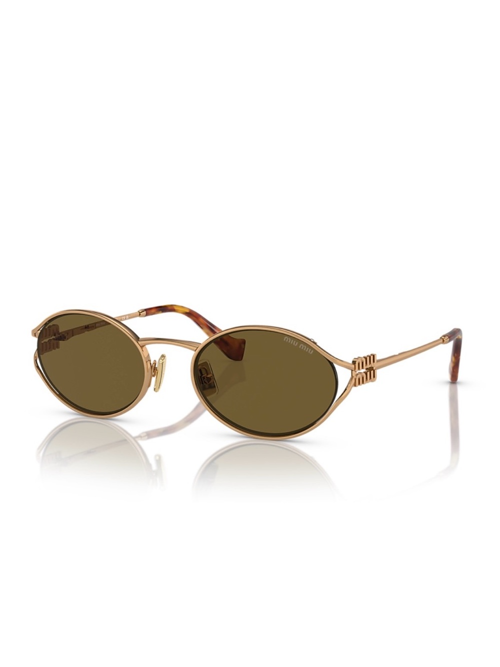 Miu Miu Gold Frame Sunglasses with Brown Lenses